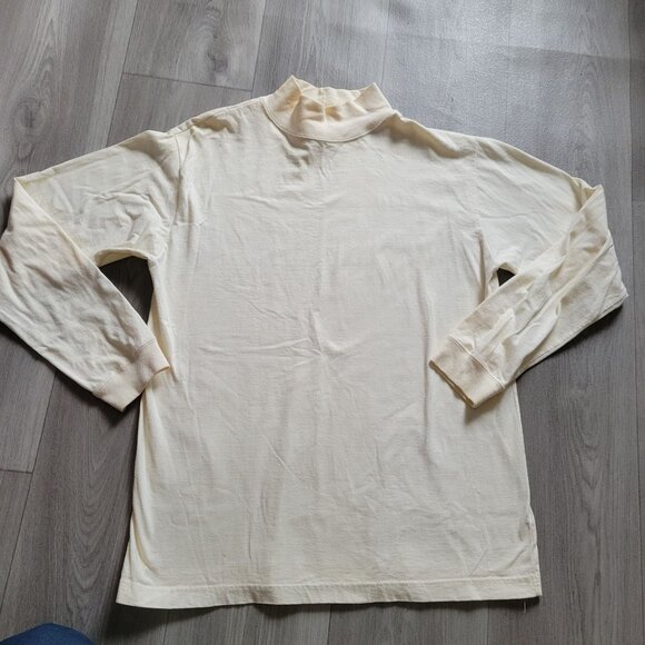 L.L. Bean Mock Neck Cream Long-Sleeve Cotton Shirt Size L - Picture 3 of 5